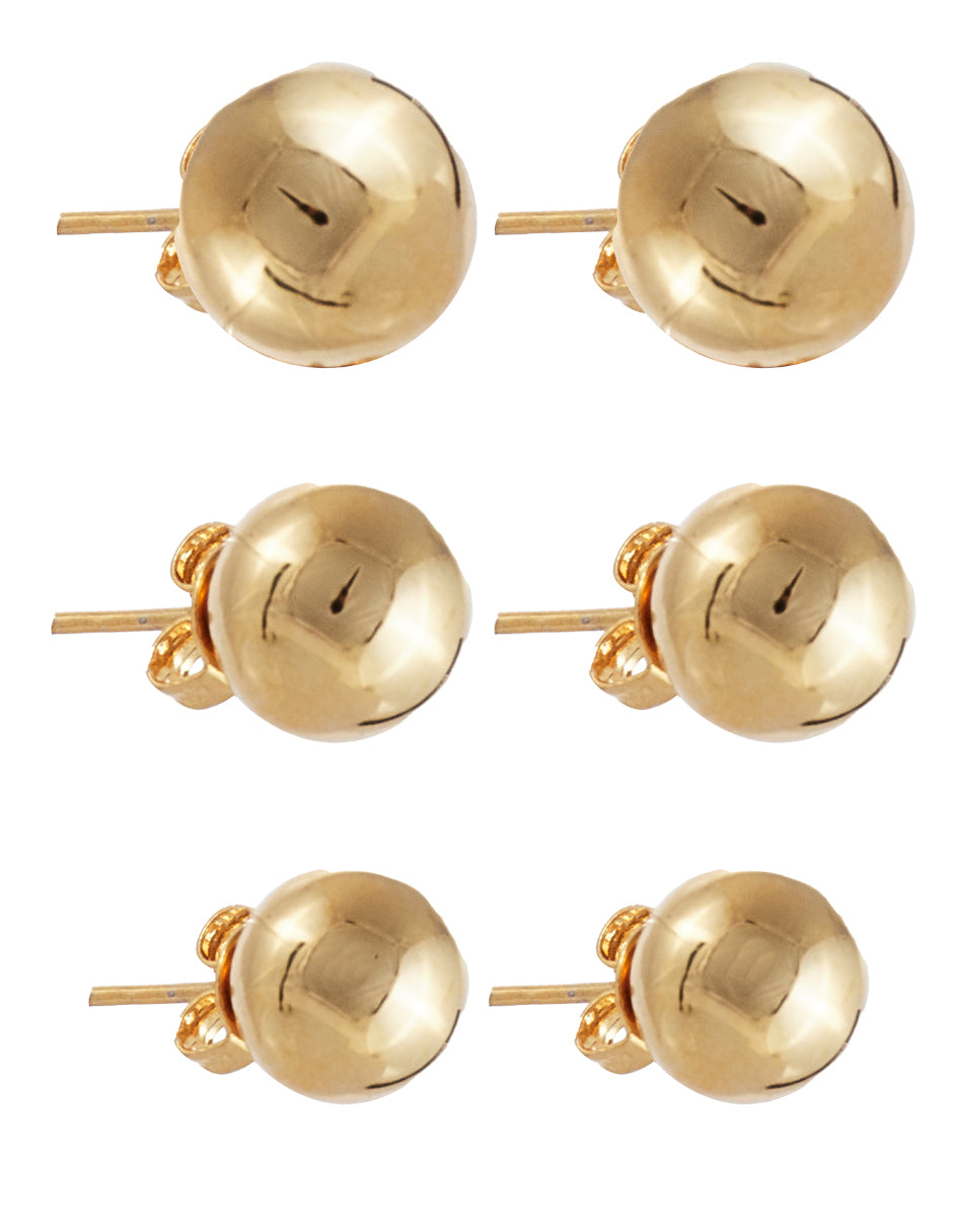 Tripack Broquel Bola Lisa Dorada
