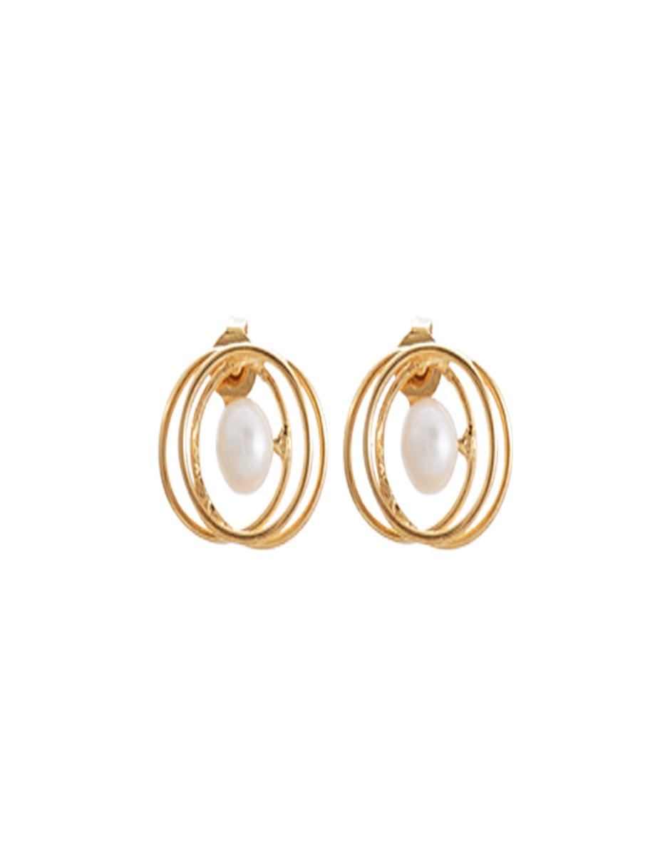 Aretes Saturno Dorado