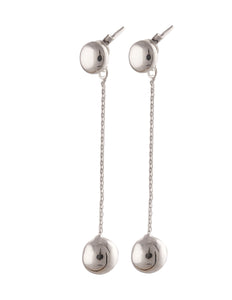 Aretes Doble Casquilla Con Cadena